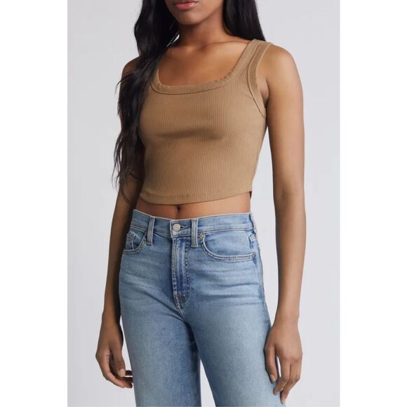 Madewell The Tailored Crop Tank in Sleekhold Size L - Picture 1 of 11